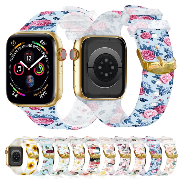 Square Buckle Transparent Watch Band For Apple Watch Series 9&8&7 41mm / SE 3&SE 2&6&SE&5&4 40mm / 3&2&1 38mm(5) by bashfashion