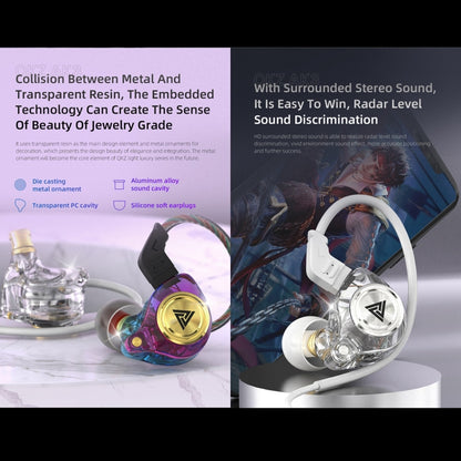 QKZ AK3 FiLe In-ear Subwoofer Wire-controlled Earphone with Mic(White) by QKZ