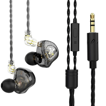 QKZ AK6 MAX In-ear Dynamic Subwoofer Wire-controlled Earphone, Version:with Mic Version(Transparent Black) by QKZ
