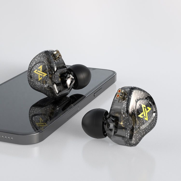 QKZ AK6 MAX In-ear Dynamic Subwoofer Wire-controlled Earphone, Version:with Mic Version(Transparent Black) by QKZ