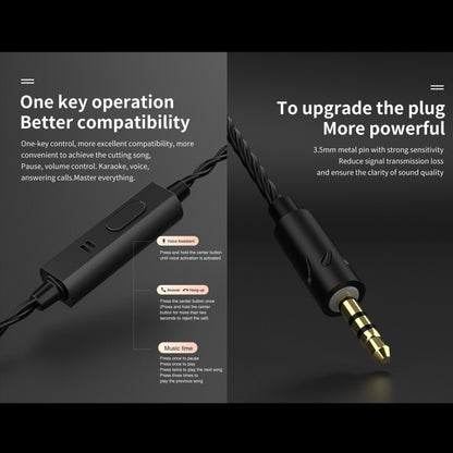 QKZ AK6 MAX In-ear Dynamic Subwoofer Wire-controlled Earphone, Version:with Mic Version(Transparent Black) by QKZ