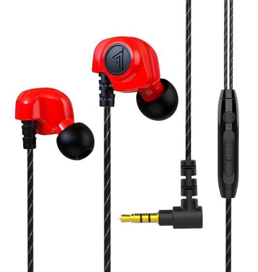 QKZ SK5 In-ear Subwoofer Wire-controlled Music Earphone with Mic(Red) by QKZ