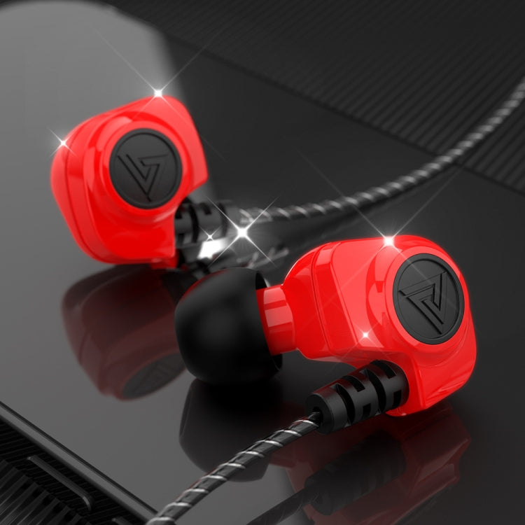 QKZ SK5 In-ear Subwoofer Wire-controlled Music Earphone with Mic(Red) by QKZ