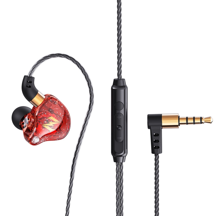 QKZ ZEN In-ear Subwoofer Wire-controlled Music Running Sports Earphone with Mic(Red) by QKZ
