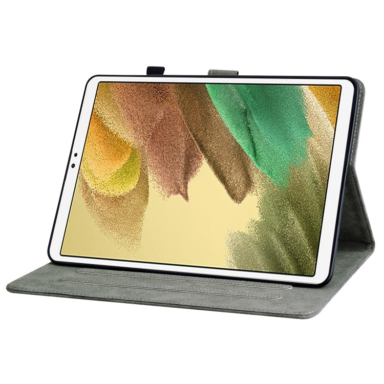 For Samsung Galaxy Tab A7 Lite Tiger Pattern Flip Leather Tablet Case(Grey) by bashfashion