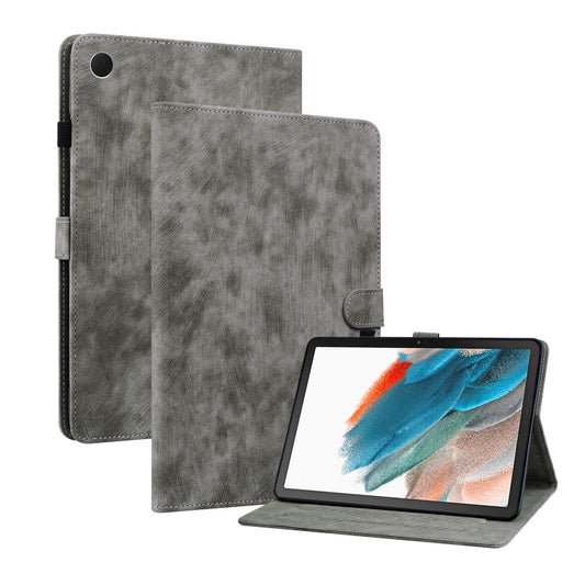 For Samsung Galaxy Tab А8 10.5 Wifi/LTE Tiger Pattern Flip Leather Tablet Case(Grey) by bashfashion