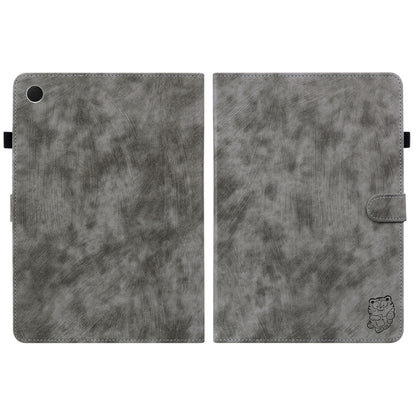 For Samsung Galaxy Tab А8 10.5 Wifi/LTE Tiger Pattern Flip Leather Tablet Case(Grey) by bashfashion