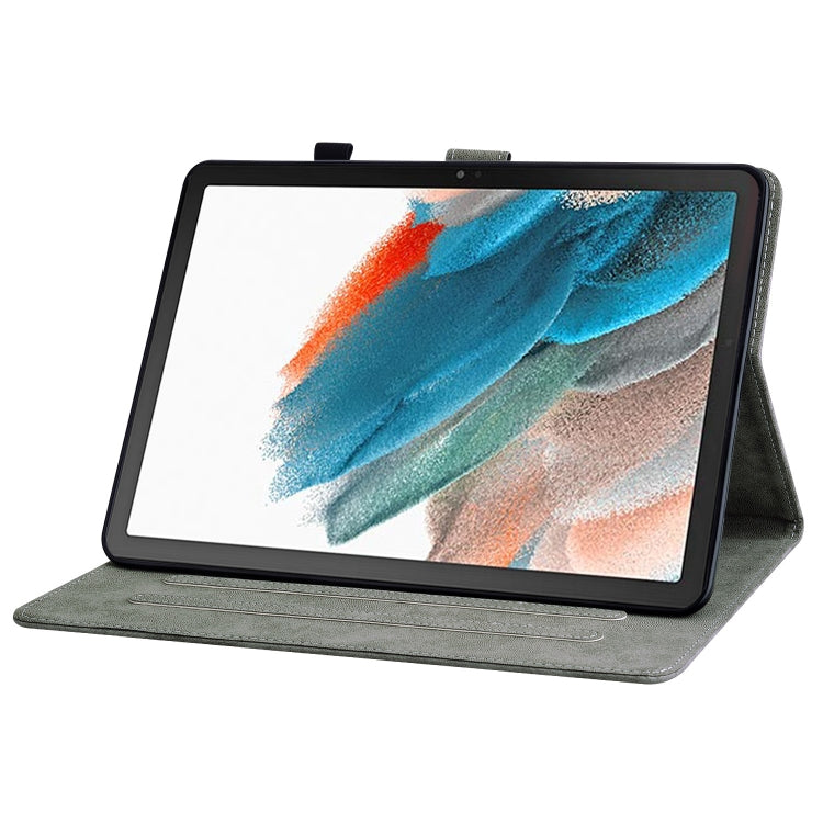 For Samsung Galaxy Tab А8 10.5 Wifi/LTE Tiger Pattern Flip Leather Tablet Case(Grey) by bashfashion