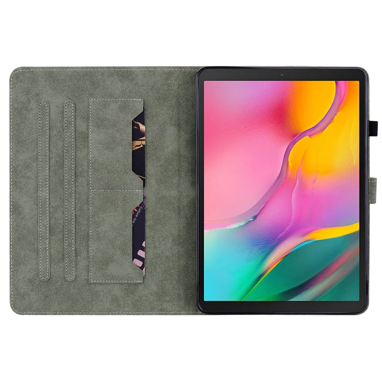 For Samsung Galaxy Tab A 10.1 2019 Tiger Pattern Flip Leather Tablet Case(Grey) by bashfashion
