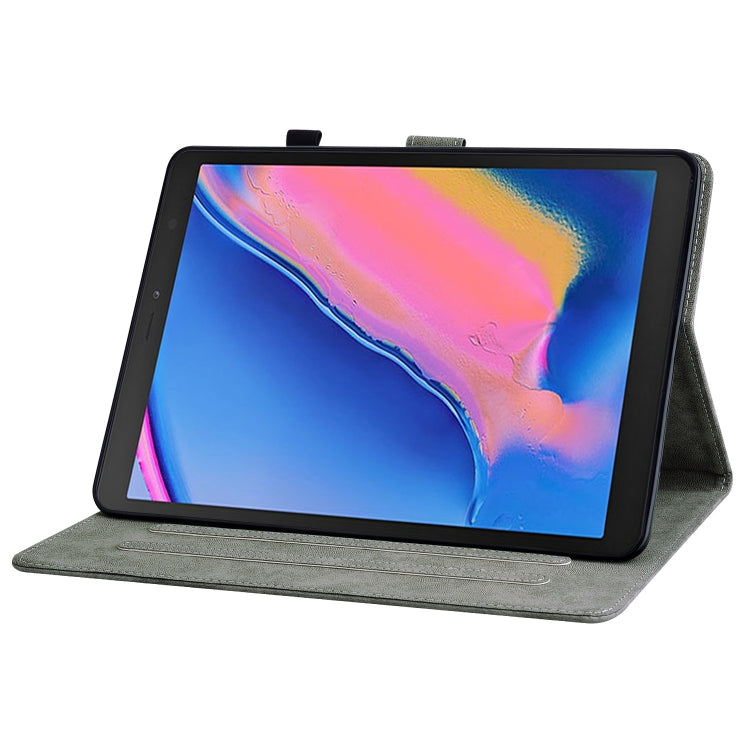 For Samsung Galaxy Tab A 8.0 2019 Tiger Pattern Flip Leather Tablet Case(Grey) by bashfashion