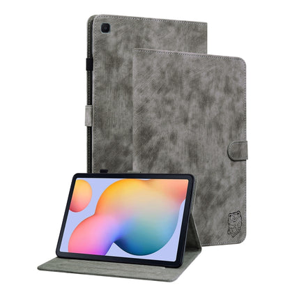 For Samsung Galaxy Tab S5e/T720/T725 Tiger Pattern Flip Leather Tablet Case(Grey) by bashfashion