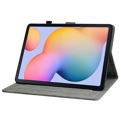 For Samsung Galaxy Tab S5e/T720/T725 Tiger Pattern Flip Leather Tablet Case(Grey) by bashfashion