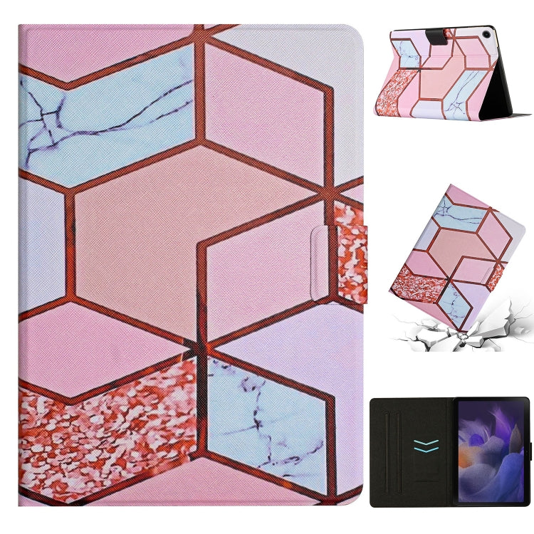 For Samsung Galaxy Tab A8 Marble Pattern Smart Leather Tablet Case(Splicing Marble) by bashfashion