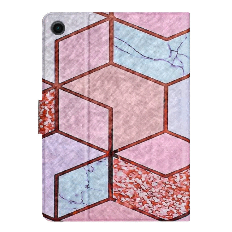 For Samsung Galaxy Tab A8 Marble Pattern Smart Leather Tablet Case(Splicing Marble) by bashfashion