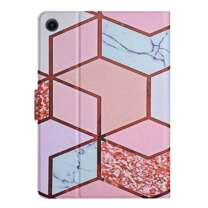 For Samsung Galaxy Tab A8 Marble Pattern Smart Leather Tablet Case(Splicing Marble) by bashfashion