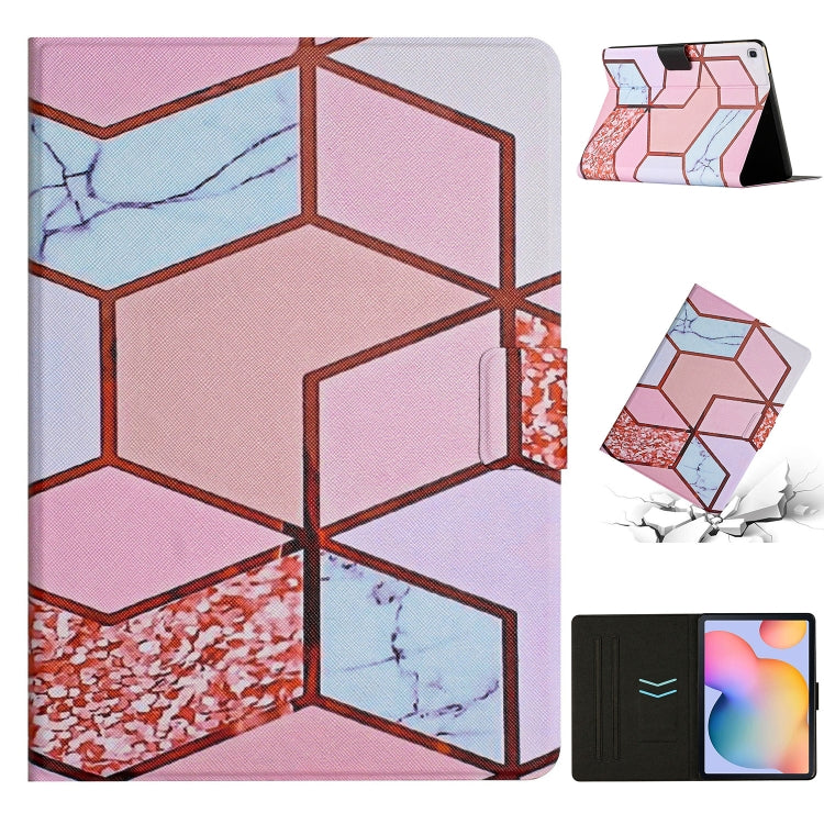 For Samsung Galaxy Tab A7 Lite T220 Marble Pattern Smart Leather Tablet Case(Splicing Marble) by bashfashion