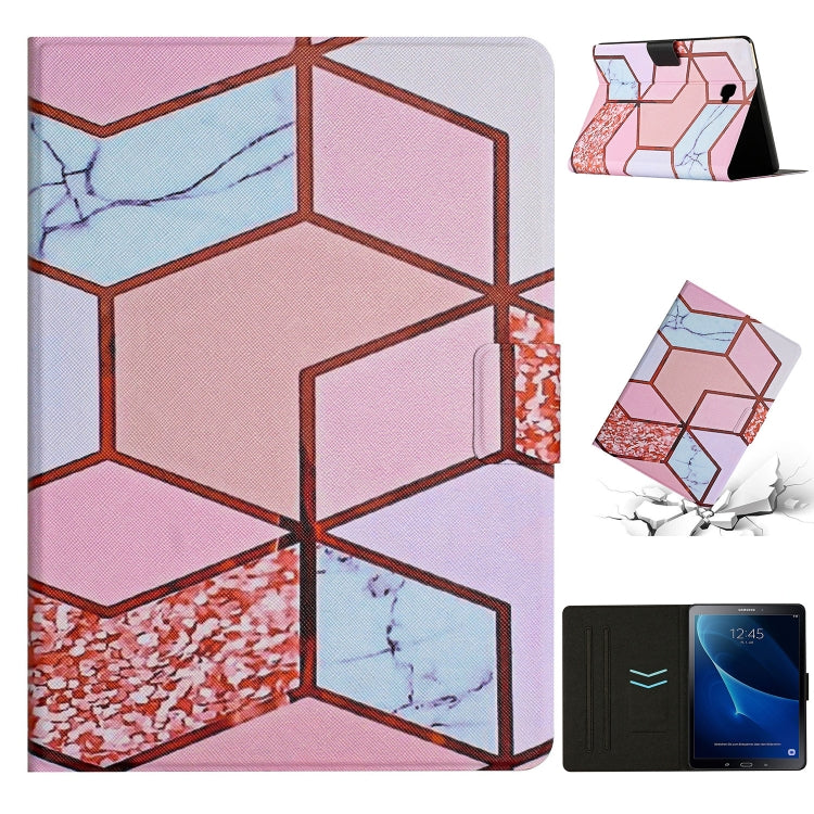 For Samsung Galaxy Tab A 10.1 T580 Marble Pattern Smart Leather Tablet Case(Splicing Marble) by bashfashion