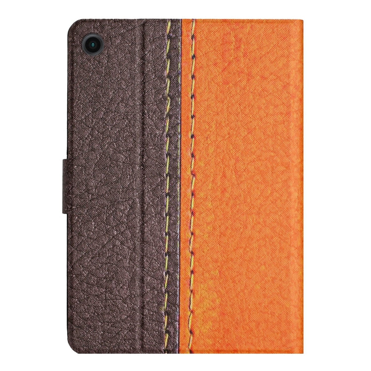 For Samsung Galaxy Tab A8 Stitching Solid Color Smart Leather Tablet Case(Orange) by bashfashion