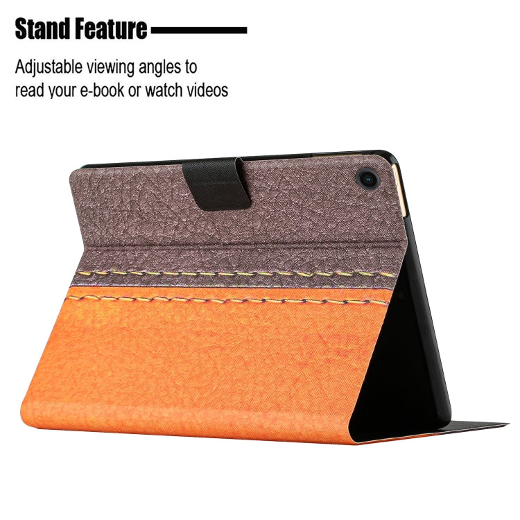 For Samsung Galaxy Tab A8 Stitching Solid Color Smart Leather Tablet Case(Orange) by bashfashion
