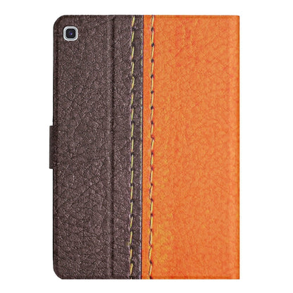 For Samsung Galaxy Tab A7 Lite T220 Stitching Solid Color Smart Leather Tablet Case(Orange) by bashfashion