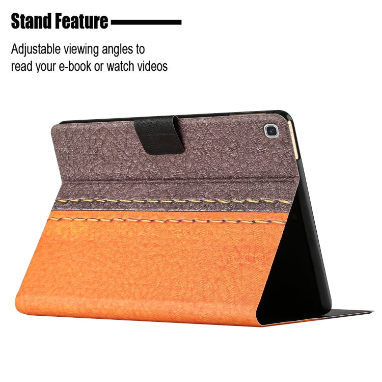 For Samsung Galaxy Tab A7 10.4 2020 T500 Stitching Solid Color Smart Leather Tablet Case(Orange) by bashfashion