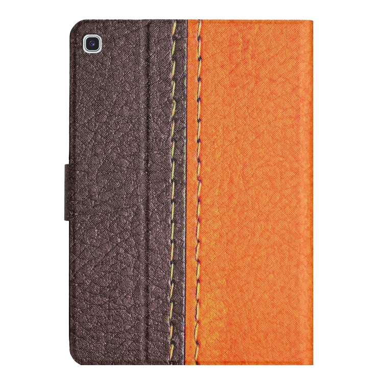 For Samsung Galaxy Tab S6 Lite P610 Stitching Solid Color Leather Tablet Case(Orange) by bashfashion
