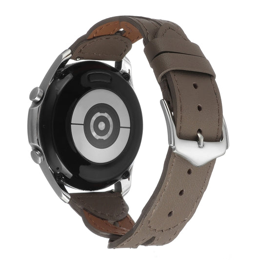 22mm Universal Twist Stitched Genuine Leather Watch Band(Light Brown) by bashfashion