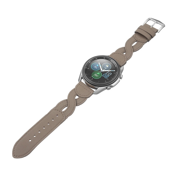 22mm Universal Twist Stitched Genuine Leather Watch Band(Light Brown) by bashfashion