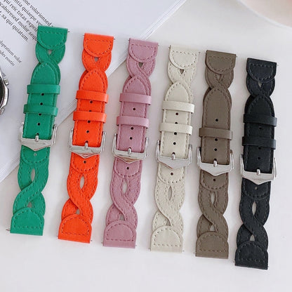 22mm Universal Twist Stitched Genuine Leather Watch Band(Light Brown) by bashfashion