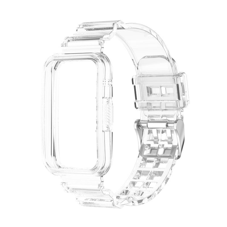 For Huawei Watch Fit 2 Integrated Transparent Silicone Watch Band(Transparent White) by bashfashion