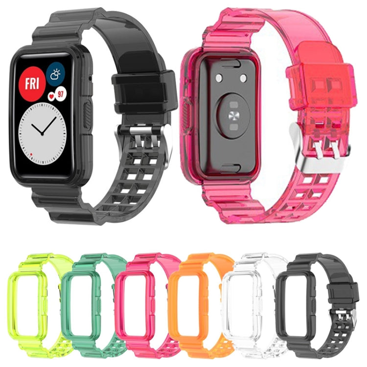 For Huawei Watch Fit 2 Integrated Transparent Silicone Watch Band(Transparent White) by bashfashion