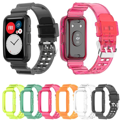 For Huawei Watch Fit 2 Integrated Transparent Silicone Watch Band(Transparent White) by bashfashion