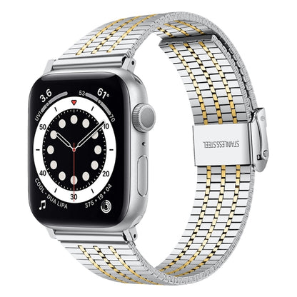 Steel Watch Band For Apple Watch Series 9&8&7 41mm / SE 3&SE 2&6&SE&5&4 40mm / 3&2&1 38mm(Silver and Gold) by bashfashion