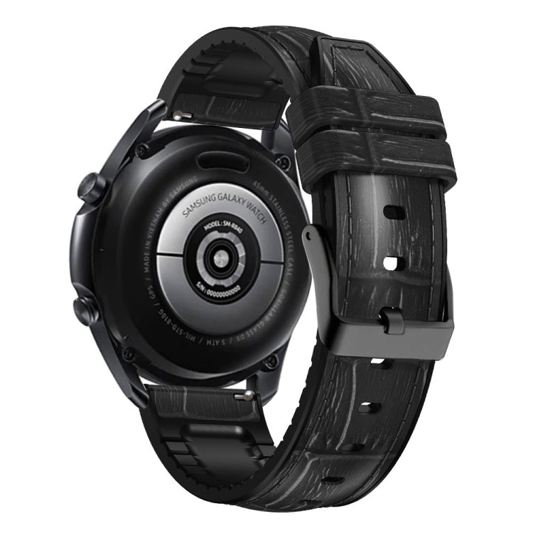 For Huawei Watch GT3 Pro 46mm Bamboo Joint Texture Silicone Leather Watch Band(Black) by bashfashion