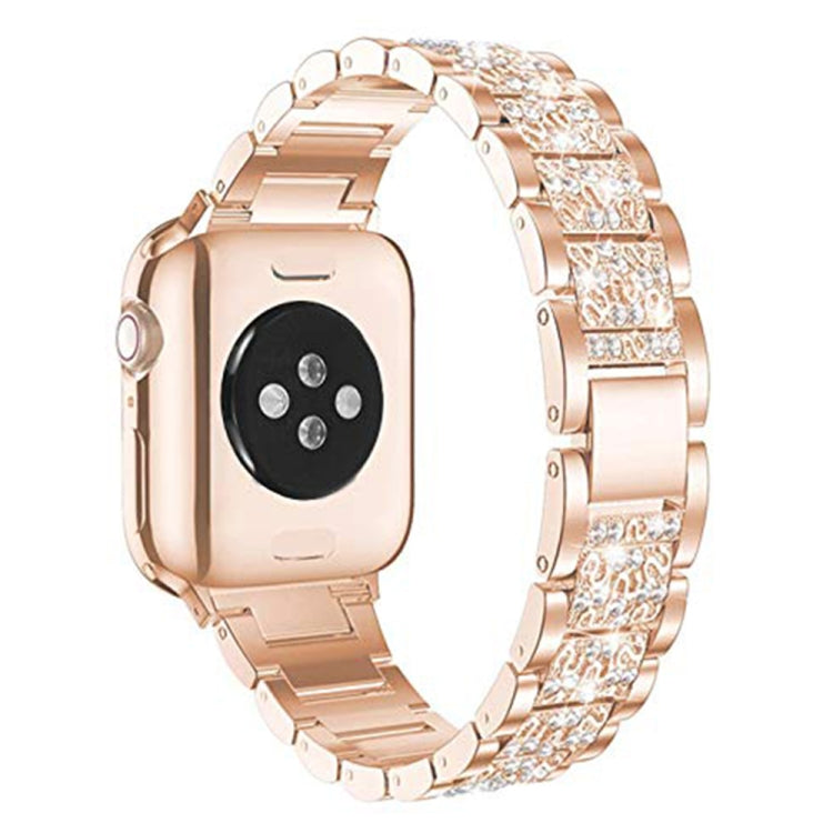 Diamond Metal Watch Band For Apple Watch Series 9&8&7 41mm / SE 3&SE 2&6&SE&5&4 40mm / 3&2&1 38mm(Rose Gold) by bashfashion