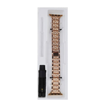Diamond Metal Watch Band For Apple Watch Series 9&8&7 41mm / SE 3&SE 2&6&SE&5&4 40mm / 3&2&1 38mm(Rose Gold) by bashfashion