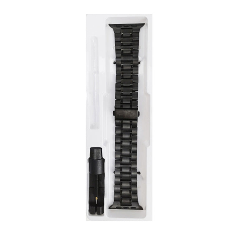 5-bead Stainless Steel Watch Band For Apple Watch Ultra 49mm&Watch Ultra 2 49mm / Series 9&8&7 45mm / SE 3&SE 2&6&SE&5&4 44mm / 3&2&1 42mm(Black) by bashfashion