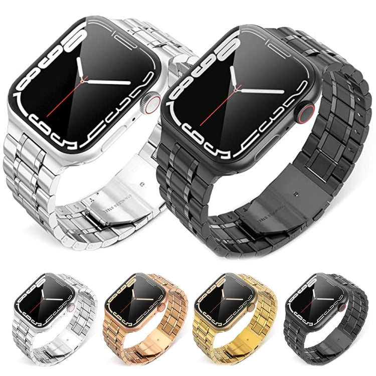 5-bead Stainless Steel Watch Band For Apple Watch Ultra 49mm&Watch Ultra 2 49mm / Series 9&8&7 45mm / SE 3&SE 2&6&SE&5&4 44mm / 3&2&1 42mm(Gold) by bashfashion