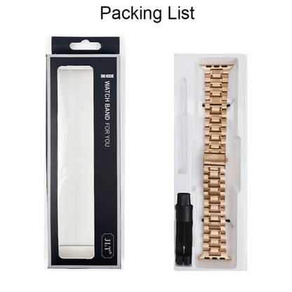 5-bead Stainless Steel Watch Band For Apple Watch Series 9&8&7 41mm / SE 3&SE 2&6&SE&5&4 40mm / 3&2&1 38mm(Rose Gold) by bashfashion