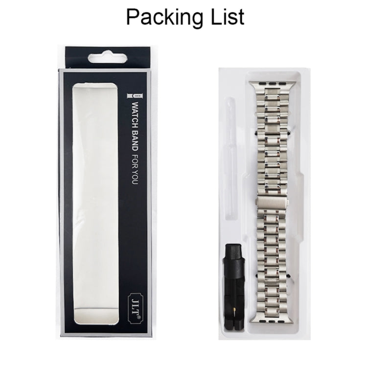 5-bead Stainless Steel Watch Band For Apple Watch Series 9&8&7 41mm / SE 3&SE 2&6&SE&5&4 40mm / 3&2&1 38mm(Silver) by bashfashion