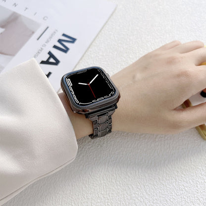 Electroplated Acrylic Watch Band For Apple Watch Series 9&8&7 41mm / SE 3&SE 2&6&SE&5&4 40mm / 3&2&1 38mm(Black) by bashfashion