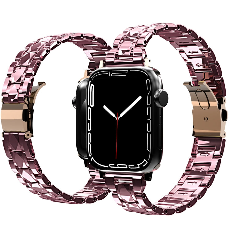 Electroplated Acrylic Watch Band For Apple Watch Series 9&8&7 41mm / SE 3&SE 2&6&SE&5&4 40mm / 3&2&1 38mm(Pink) by bashfashion