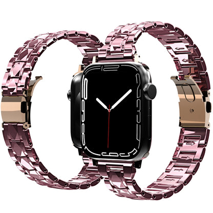 Electroplated Acrylic Watch Band For Apple Watch Series 9&8&7 41mm / SE 3&SE 2&6&SE&5&4 40mm / 3&2&1 38mm(Pink) by bashfashion