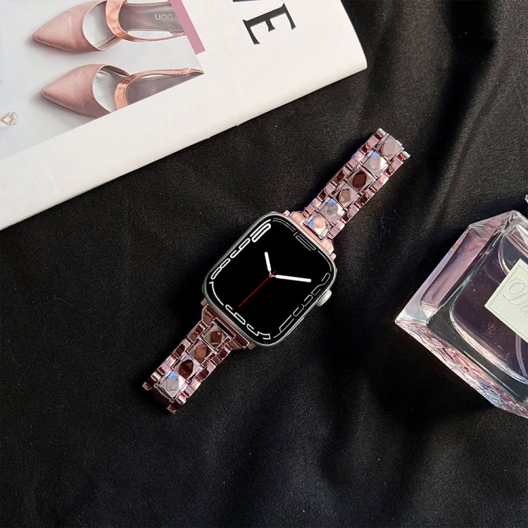 Electroplated Acrylic Watch Band For Apple Watch Series 9&8&7 41mm / SE 3&SE 2&6&SE&5&4 40mm / 3&2&1 38mm(Pink) by bashfashion