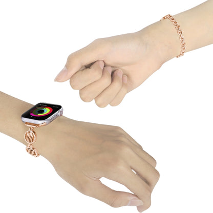 Crystal Texture Metal Watch Band For Apple Watch Series 9&8&7 41mm / SE 3&SE 2&6&SE&5&4 40mm / 3&2&1 38mm(Gold) by bashfashion