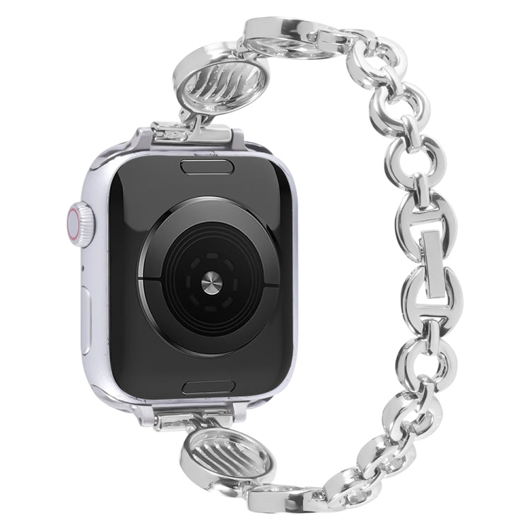 Crystal Texture Metal Watch Band For Apple Watch Series 9&8&7 41mm / SE 3&SE 2&6&SE&5&4 40mm / 3&2&1 38mm(Silver) by bashfashion