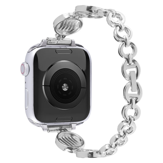 Crystal Texture Metal Watch Band For Apple Watch Series 9&8&7 41mm / SE 3&SE 2&6&SE&5&4 40mm / 3&2&1 38mm(Silver) by bashfashion