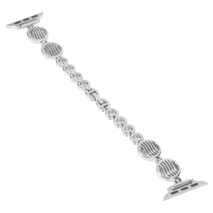 Crystal Texture Metal Watch Band For Apple Watch Series 9&8&7 41mm / SE 3&SE 2&6&SE&5&4 40mm / 3&2&1 38mm(Silver) by bashfashion