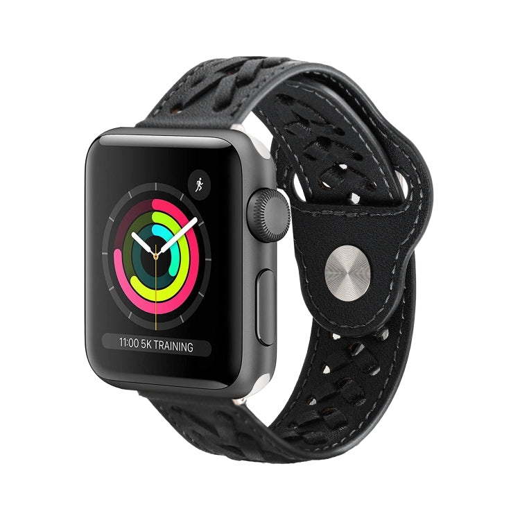 Woven Watch Strap For Apple Watch Series 9&8&7 41mm / SE 3&SE 2&6&SE&5&4 40mm / 3&2&1 38mm(Black) by bashfashion