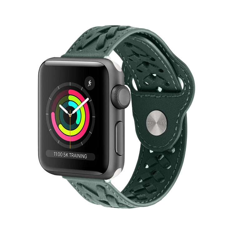 Woven Watch Strap For Apple Watch Series 9&8&7 41mm / SE 3&SE 2&6&SE&5&4 40mm / 3&2&1 38mm(Green) by bashfashion